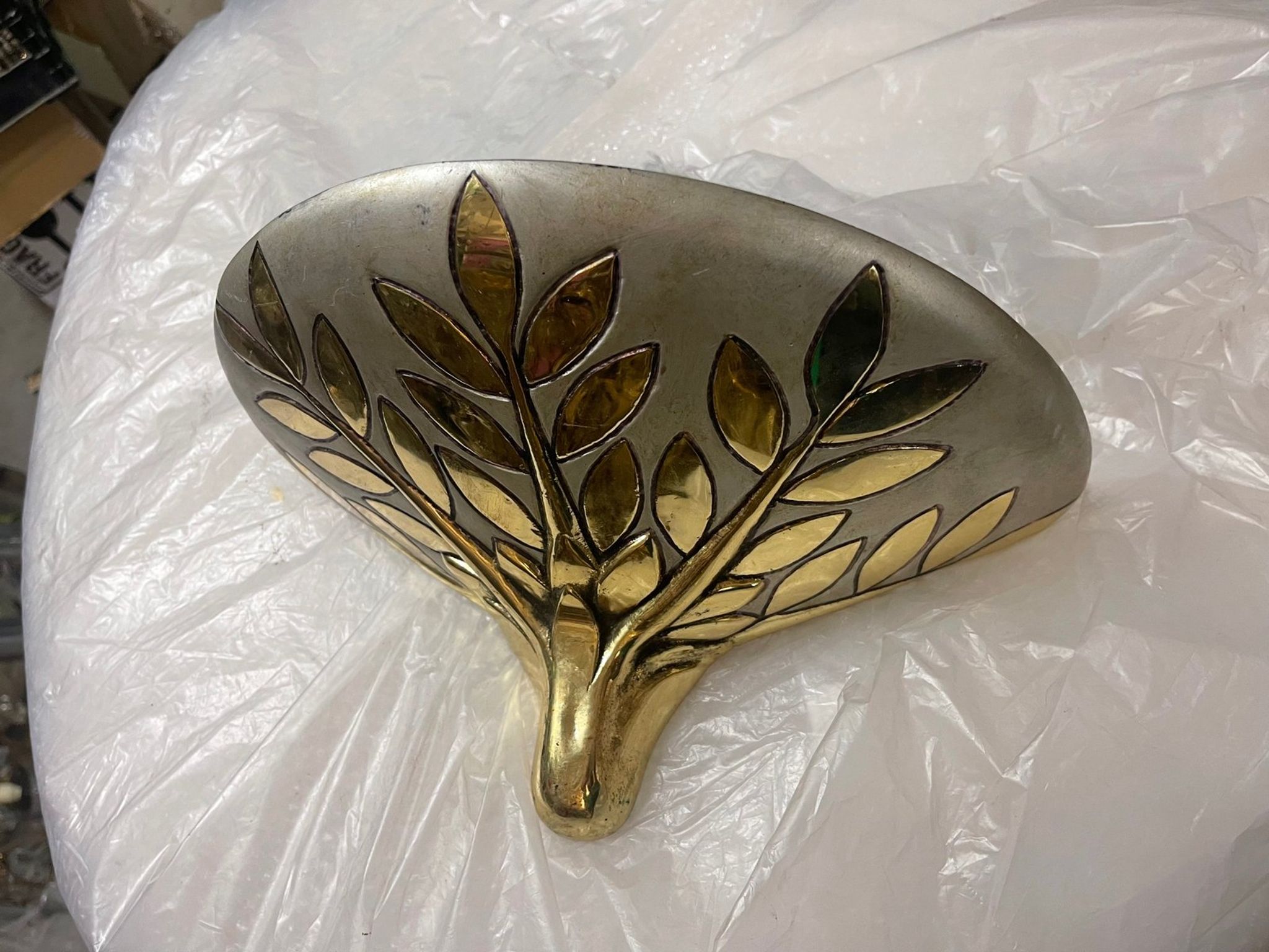 Italian Art Brass Single Sconce, 1970s