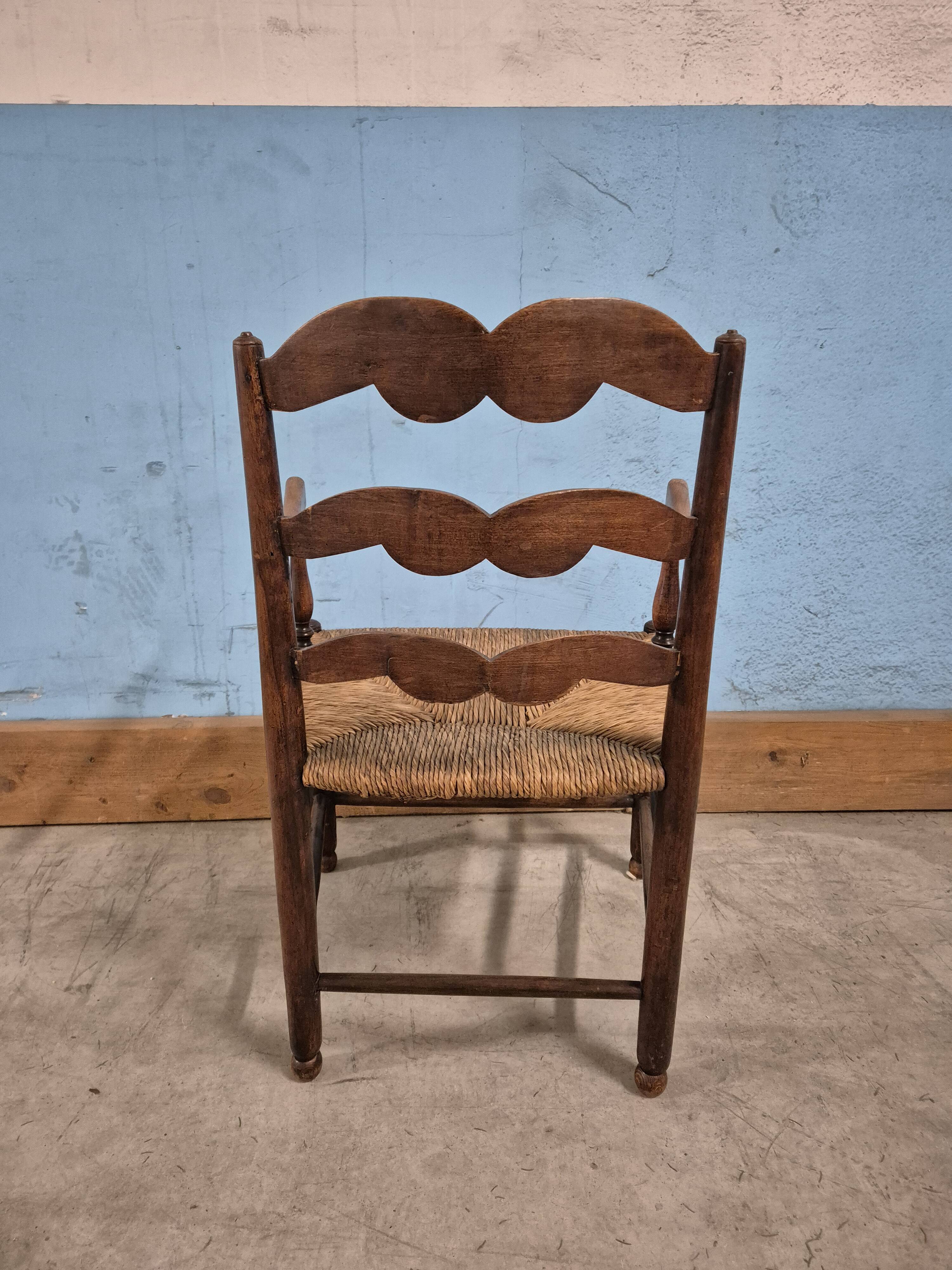 Armchair with straw seat