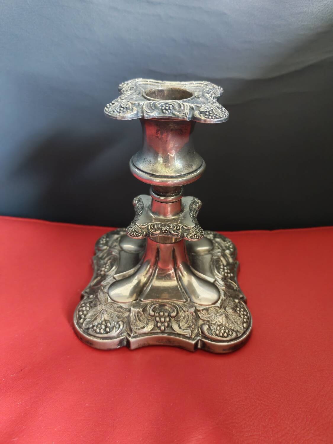 Silver candle holder