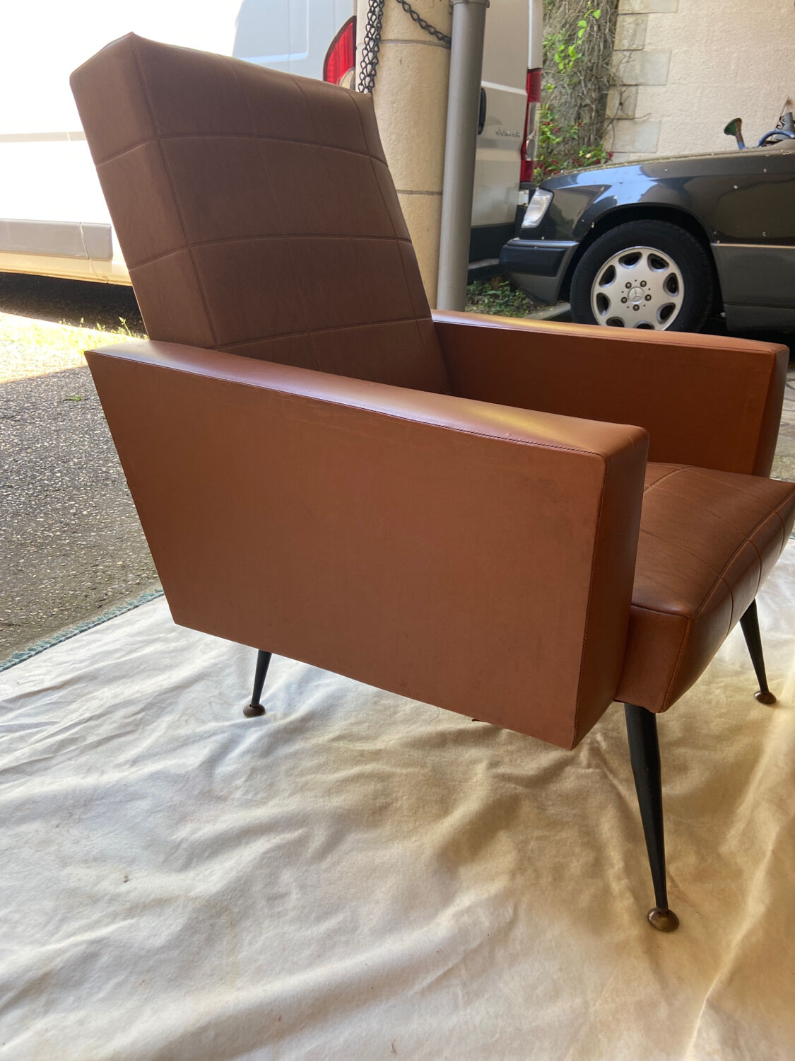 Pair of skaï armchairs