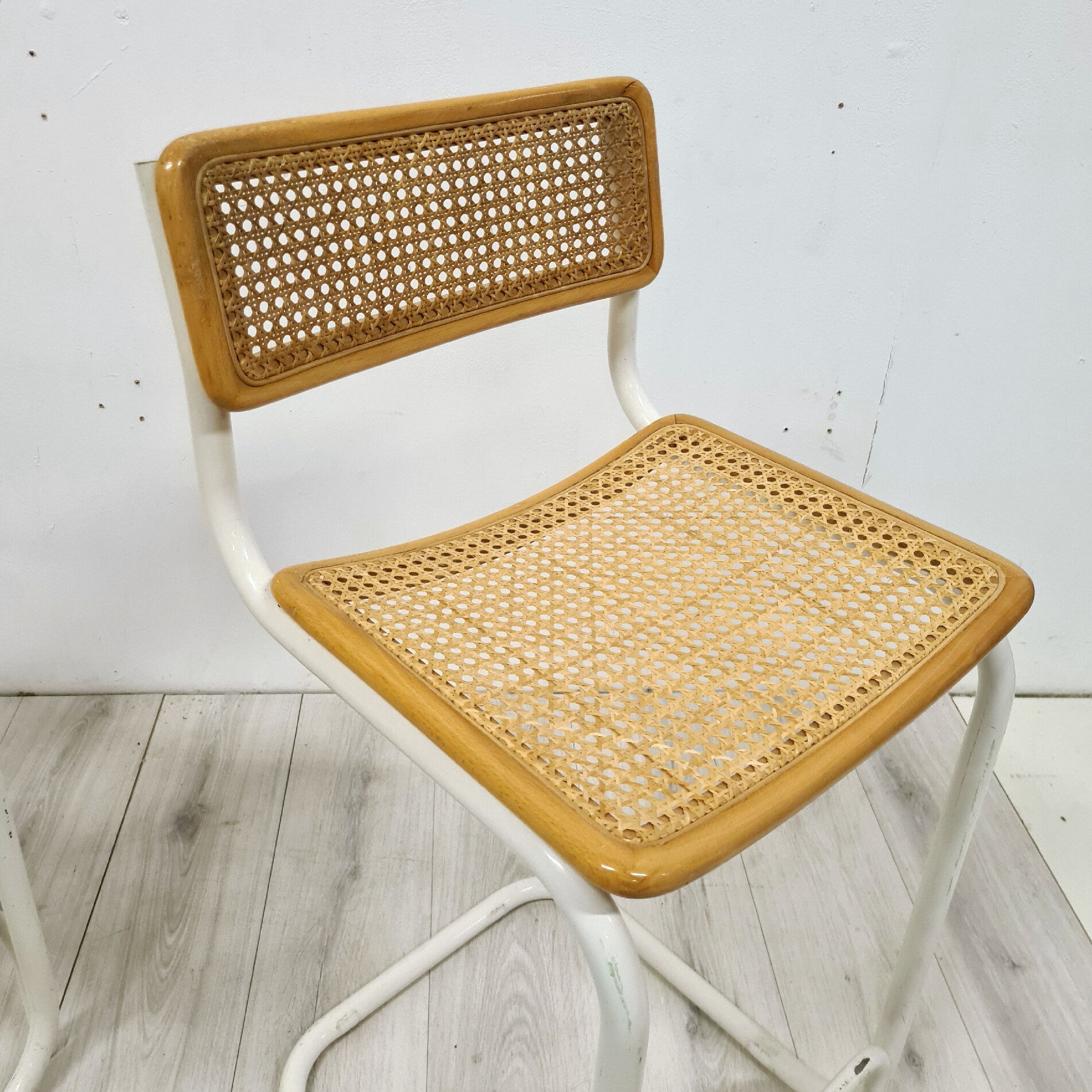 Set of 2 bauhaus style bar stools, 1970s