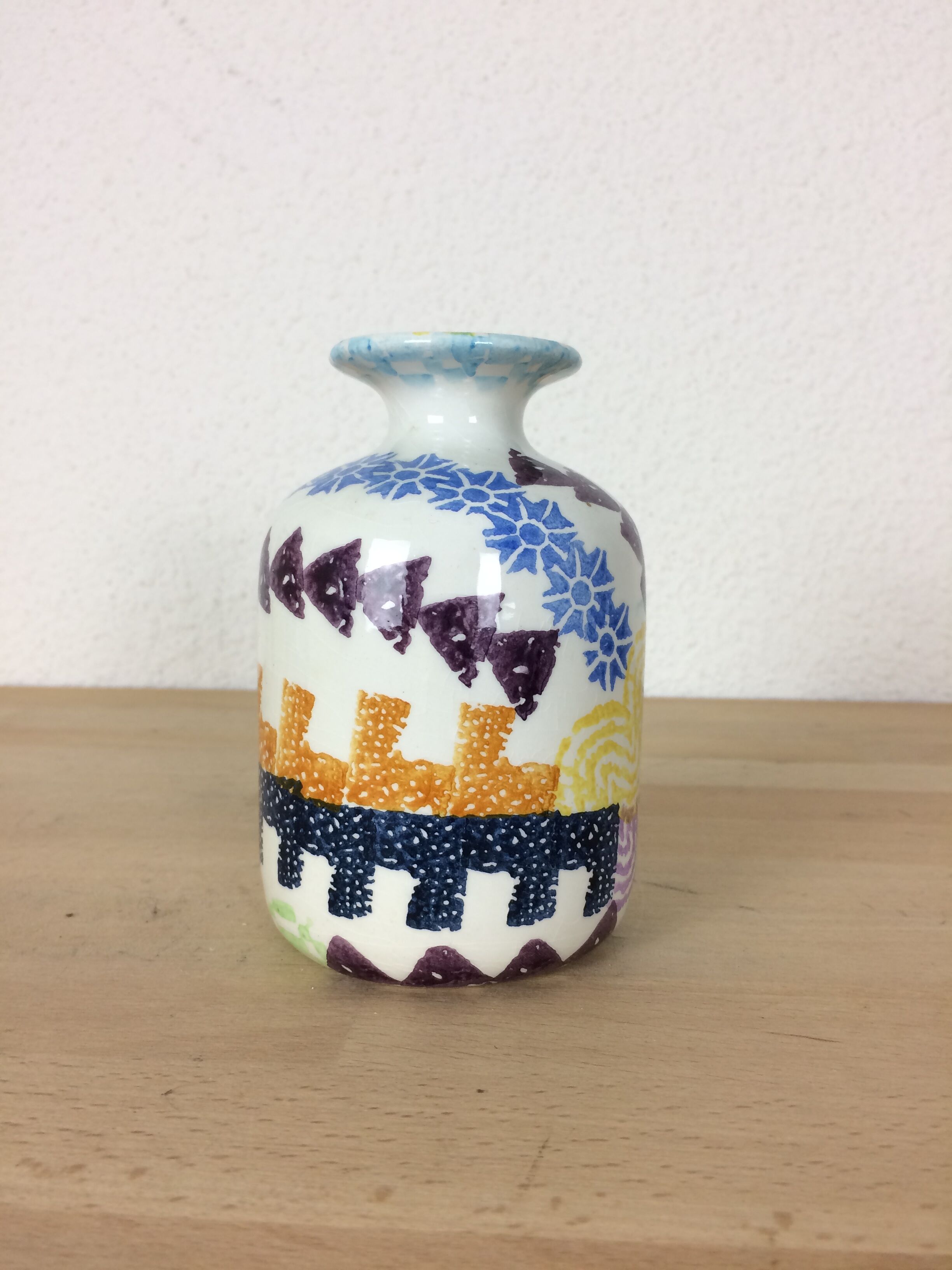 Multicolored geometric Italian vase, 80s