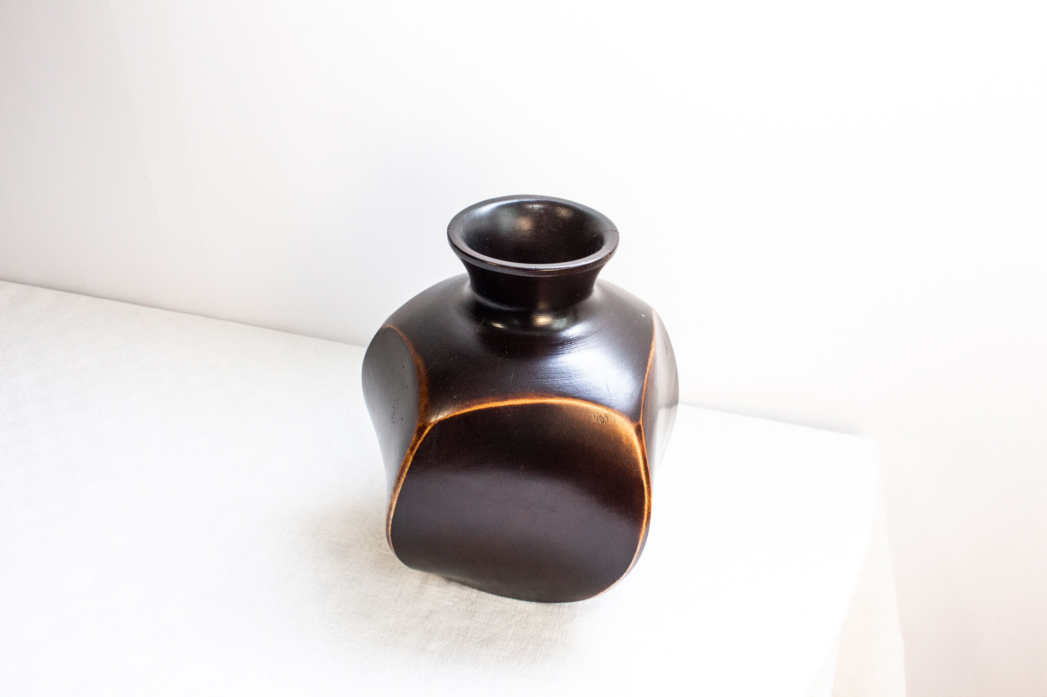 Midcentury teak vase