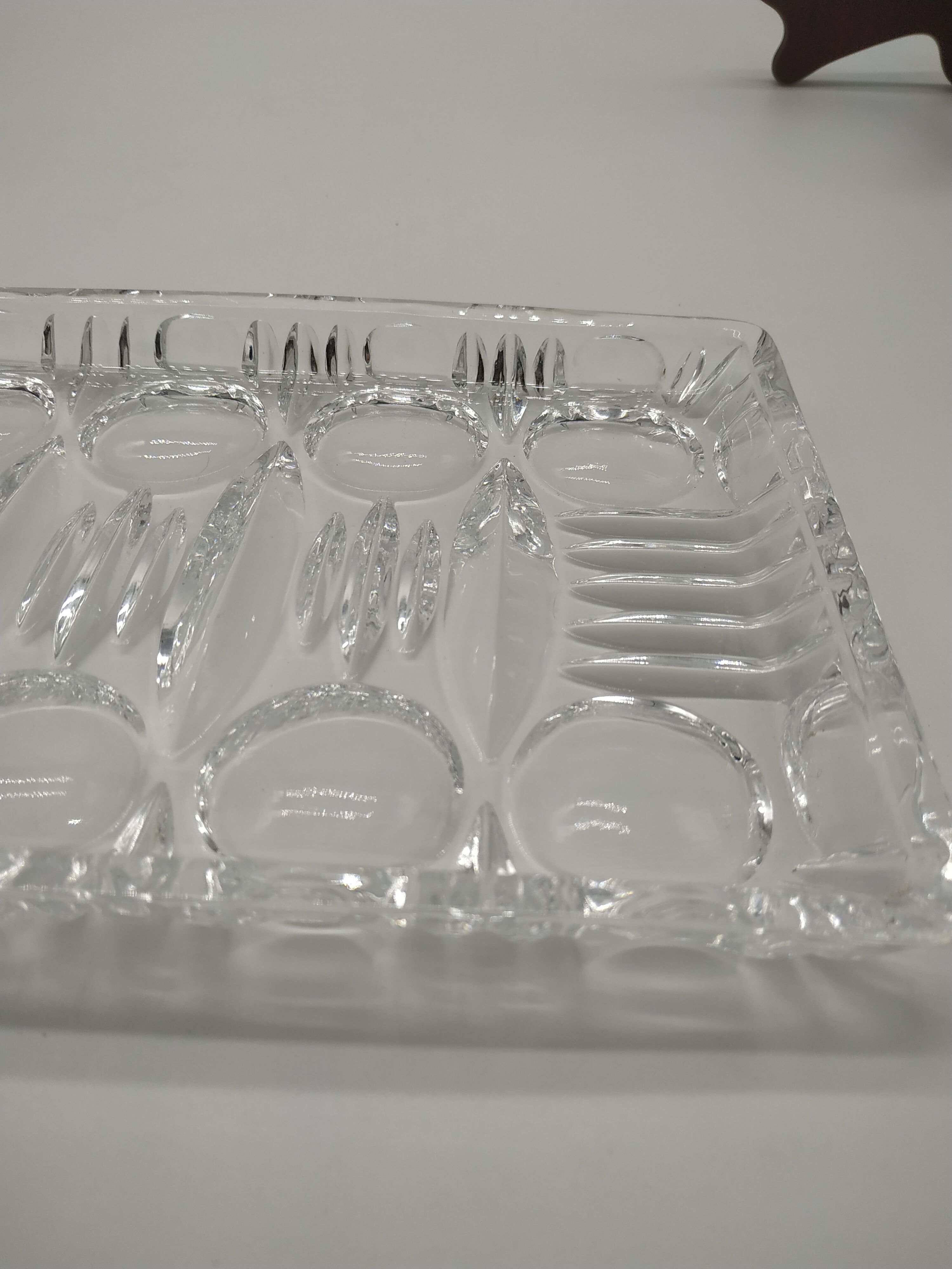 Serving dish in crystal design vintage 60s/70s