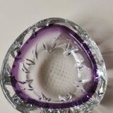 Murano bubble/Bullicante pocket emptier. Cross-pattern. Blown art glass. Diam 13 cm
