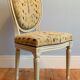 Chaise et fauteuil médaillon, style louis xvi, vers 1950