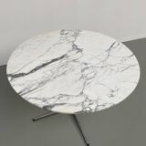 60s marble table with chrome cross base
