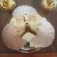 Rare set of wall sconces and shell ceiling light.