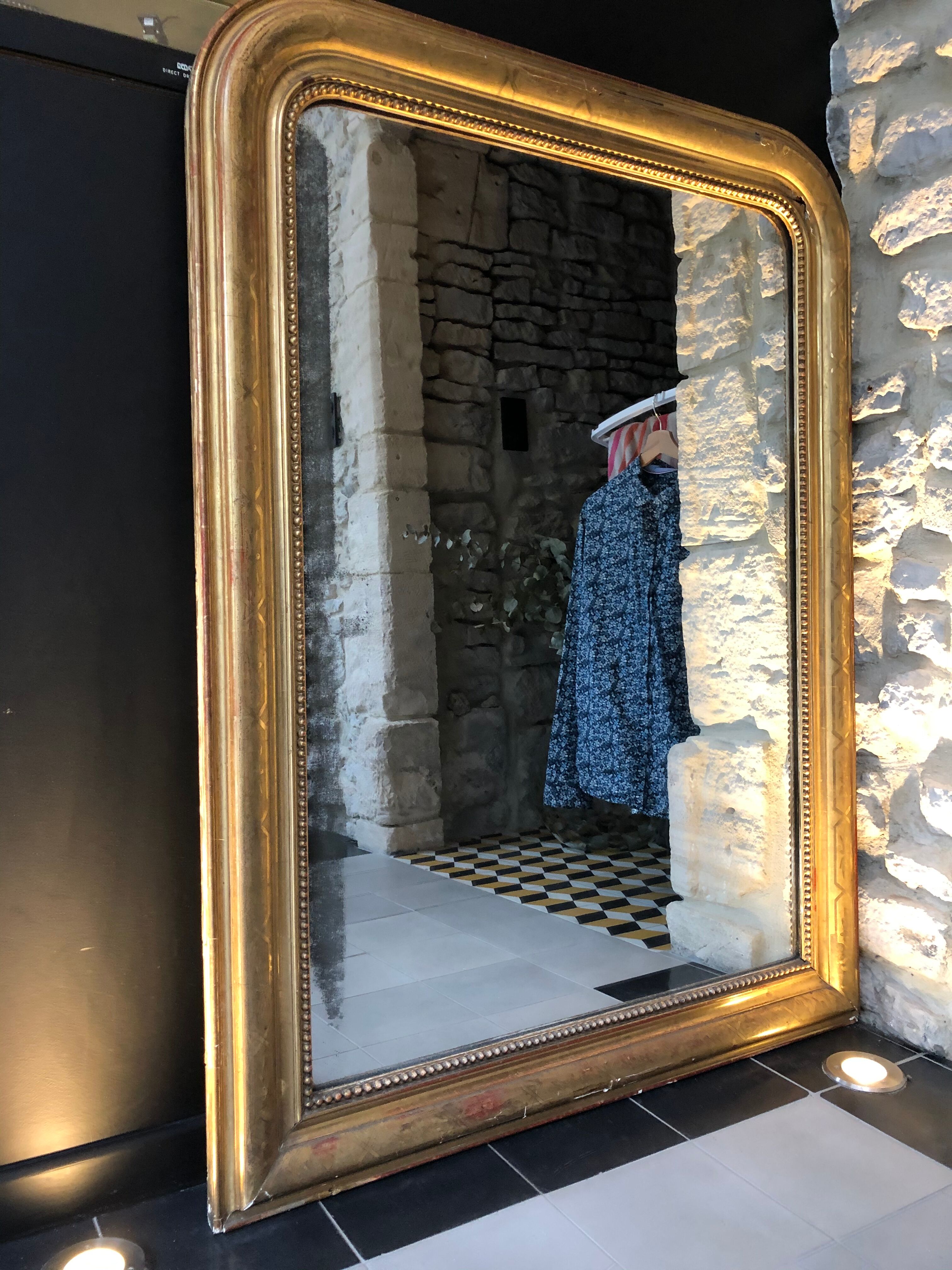 Louis Philippe mirror with gold leaf