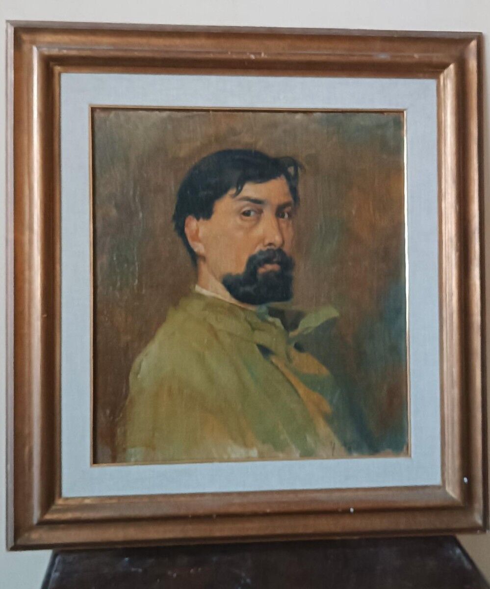 Oil portrait on canvas from the 1920s - painted on the back - Giuseppe Torelli (1881 -1959)