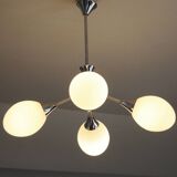 Sputnik metal & opaline chandelier