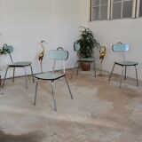 Set of 4 chairs in formica chrome