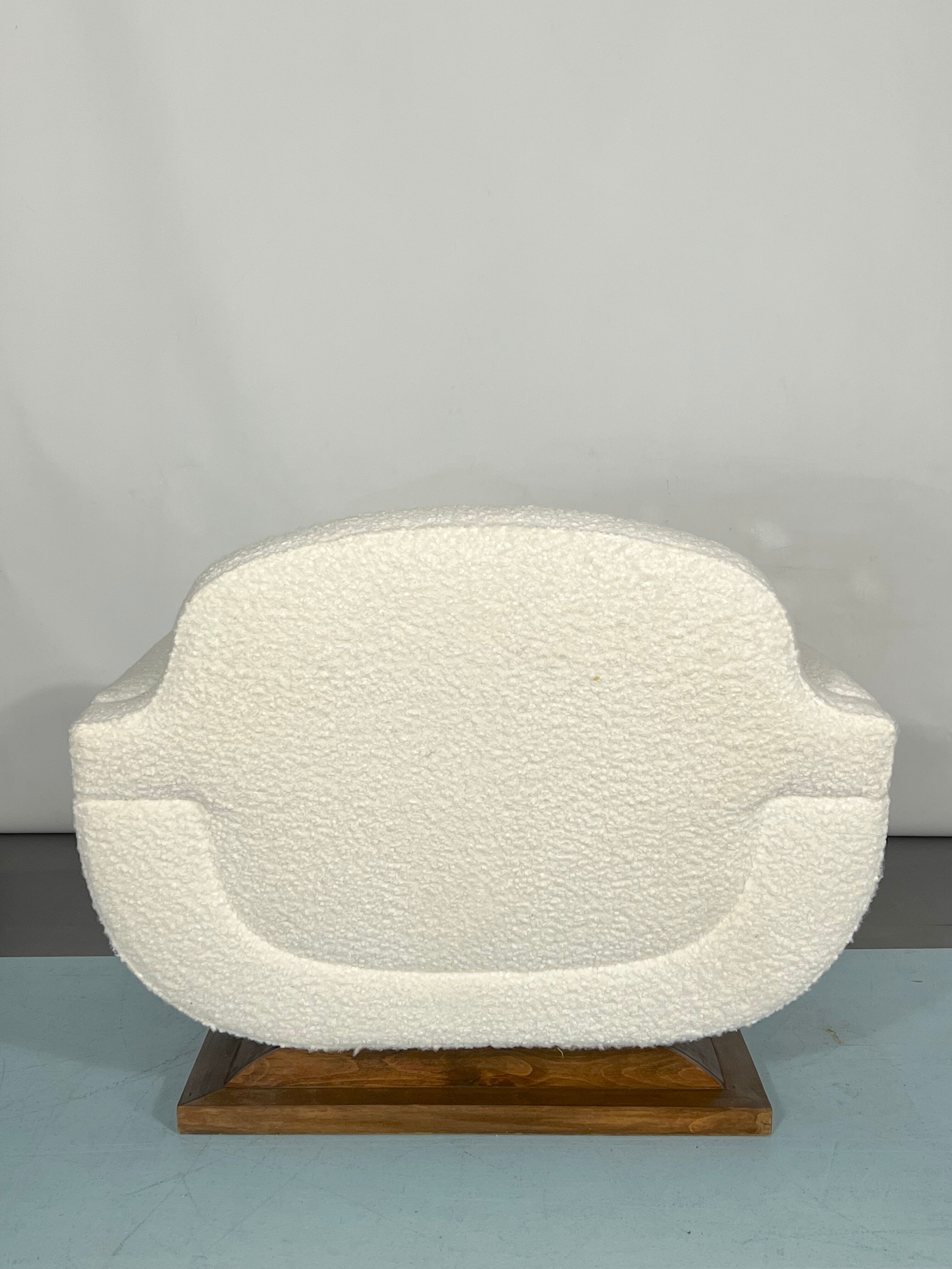 Mid-century White Art Deco sofa and armchair. Italy 1930s
