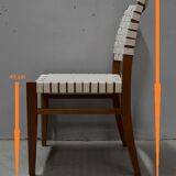 Suite of 6 vintage chairs in light beech late 20th