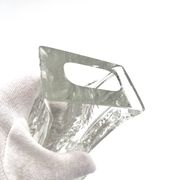 Brutalist Vase Ingrid Glashütte 3085 Transparent Glass 70s