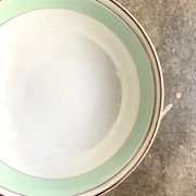 Luneville salad bowl in water-green and gilded opaque porcelain
