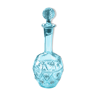 Turquoise blue glass decanter, golden décor, 5O years