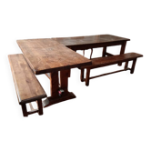 Lot de 2 tables et 4 bancs