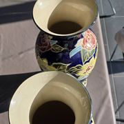 Pair of Dien Thao cobalt blue vases, 20th century.