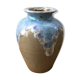 Enamelled sandstone vase