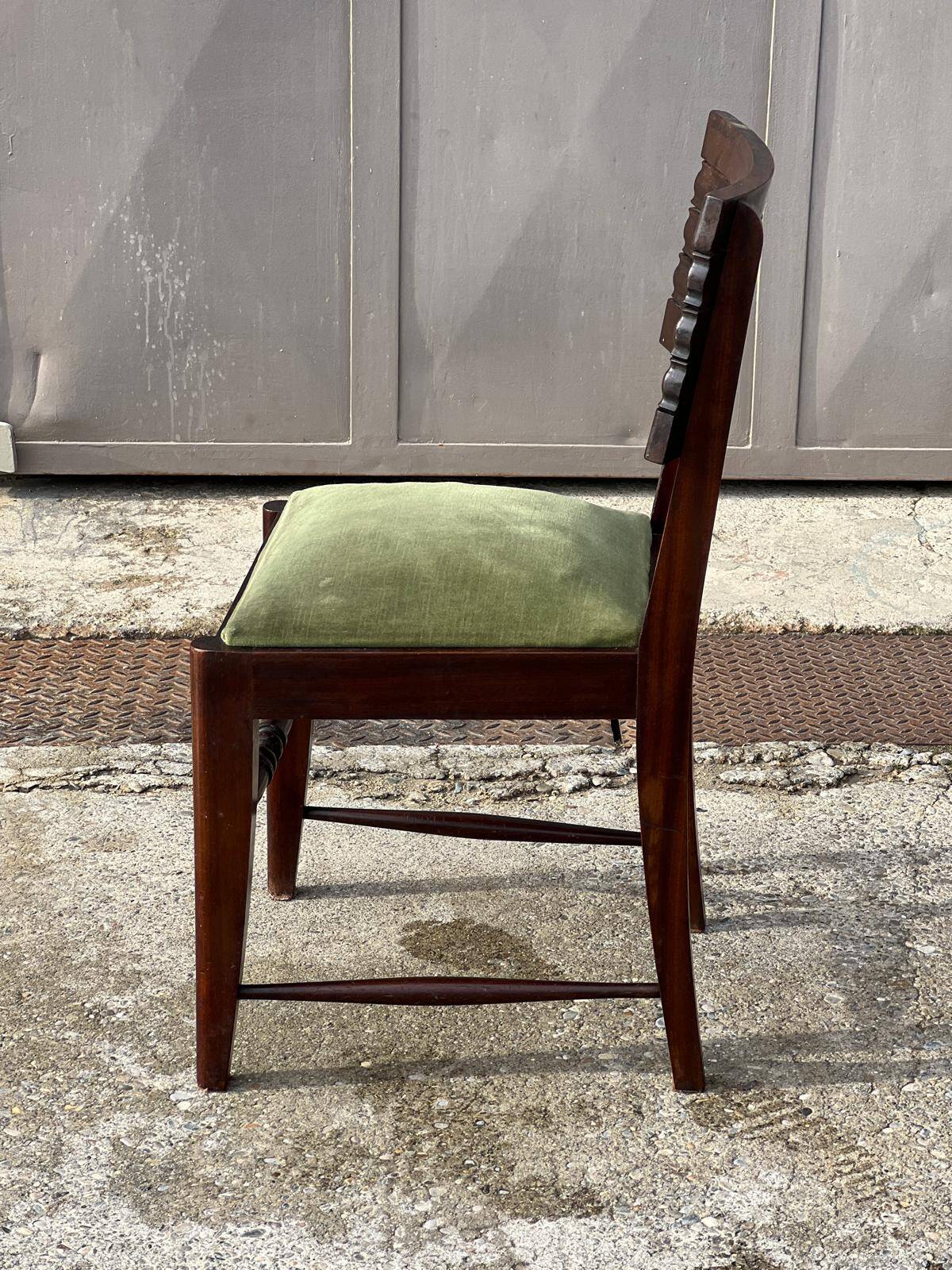 6 numbered French Art Deco chairs, 1940