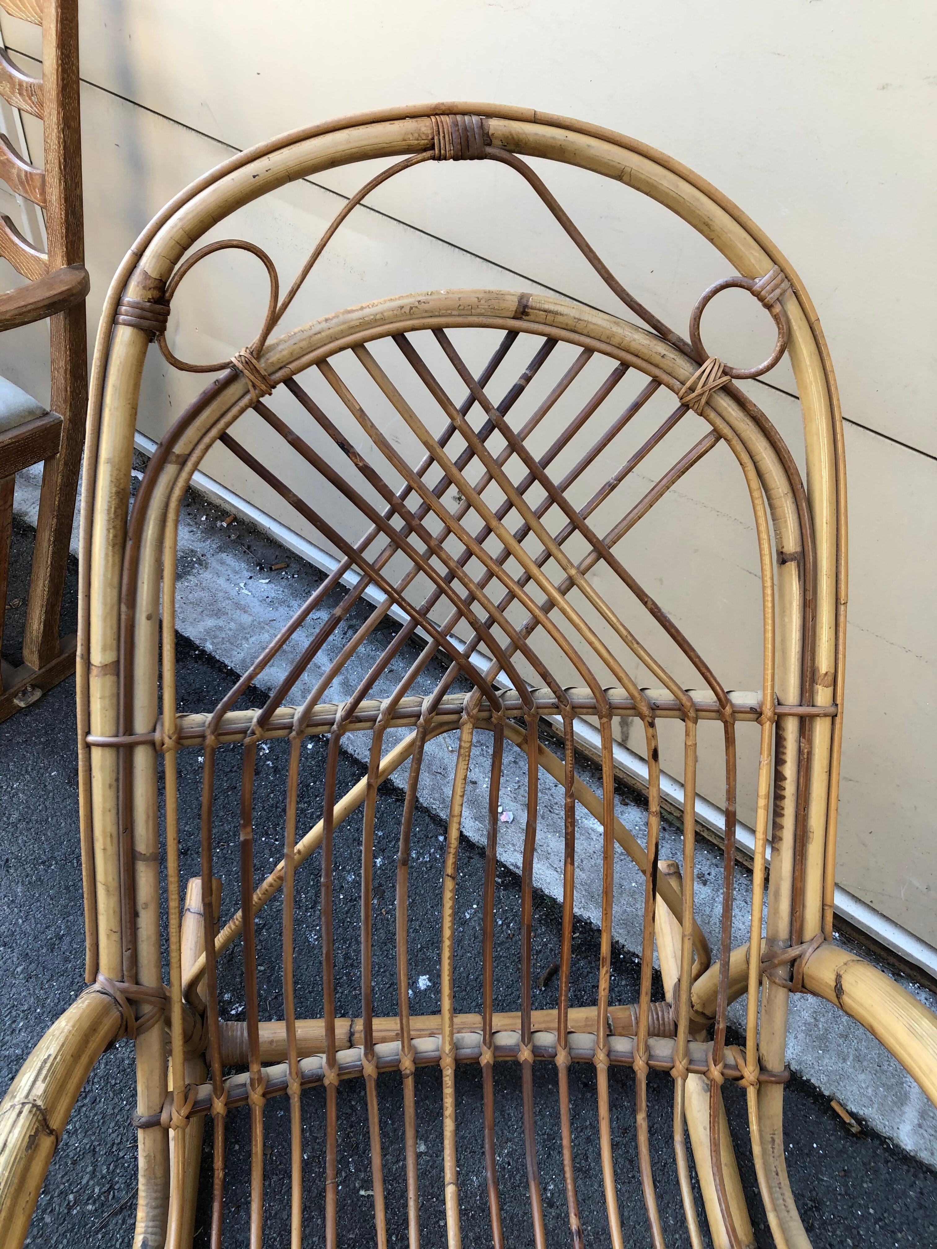 1960s rattan rocking-chair