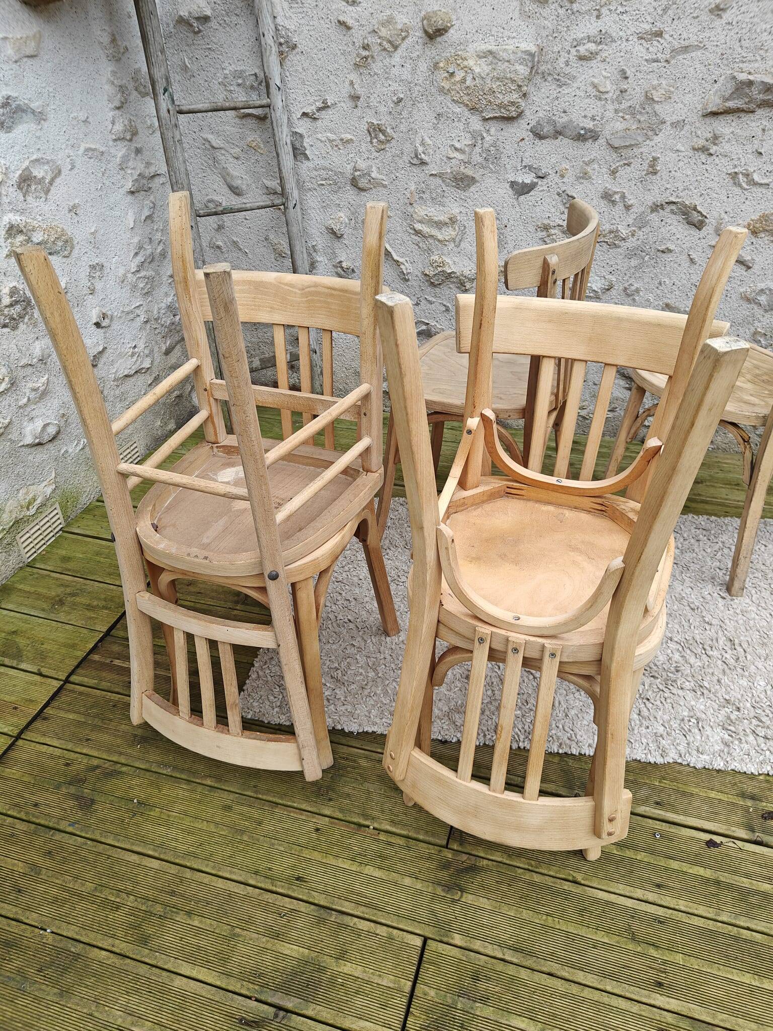 antique sandblasted bistro chairs