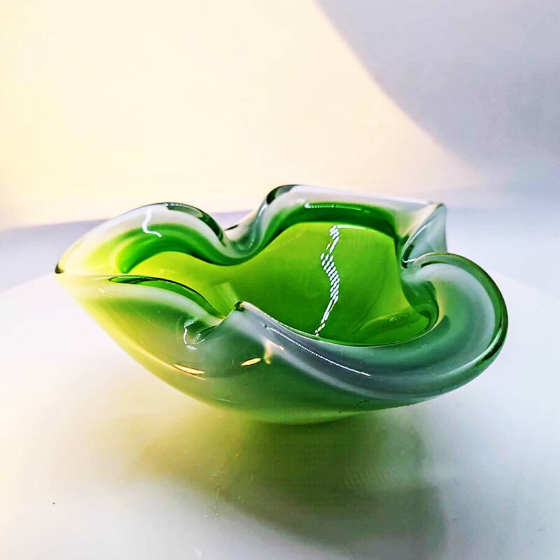 1960s Big Ashtray or Catch-all in Murano Glass by Flavio Poli for Seguso.