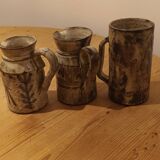 Set of 2 pots and 1 ceramic mug by Gustave RAYNAUD