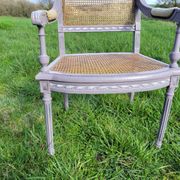Fauteuil Louis XVI en cannage, milieu du XIXe siècle