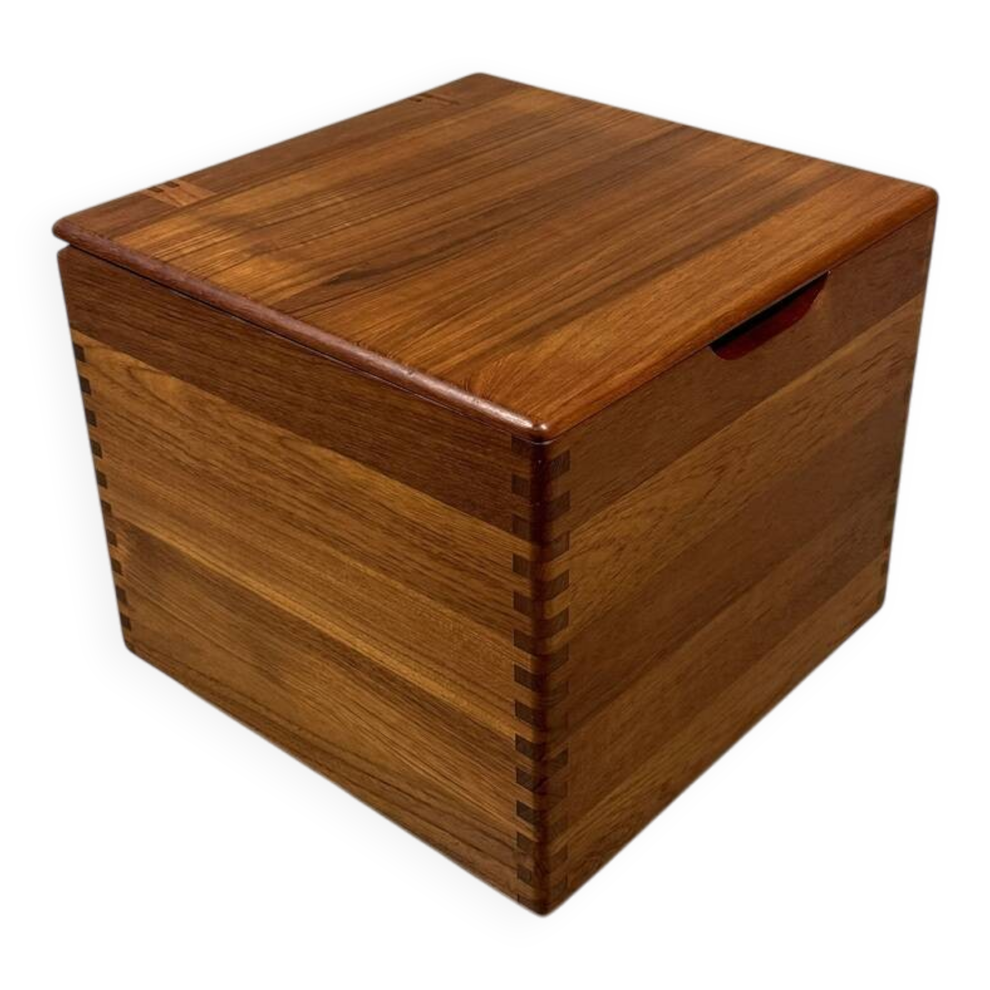 Salin Nyborg teak storage box side table on wheels, Denmark 1960’s