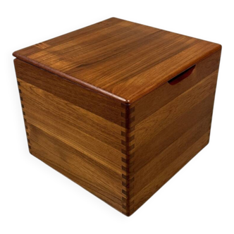 Salin Nyborg teak storage box side table on wheels, Denmark 1960’s