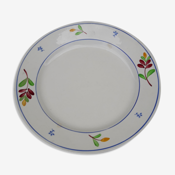 Plat rond en faïence de Gien modèle Marilene diam 28,5 cm