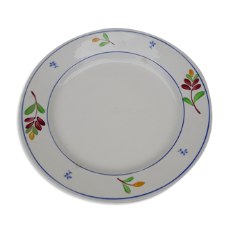 Plat rond en faïence de Gien modèle Marilene diam 28,5 cm