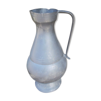 Vintage pewter jug, very large & heavy. ,  French