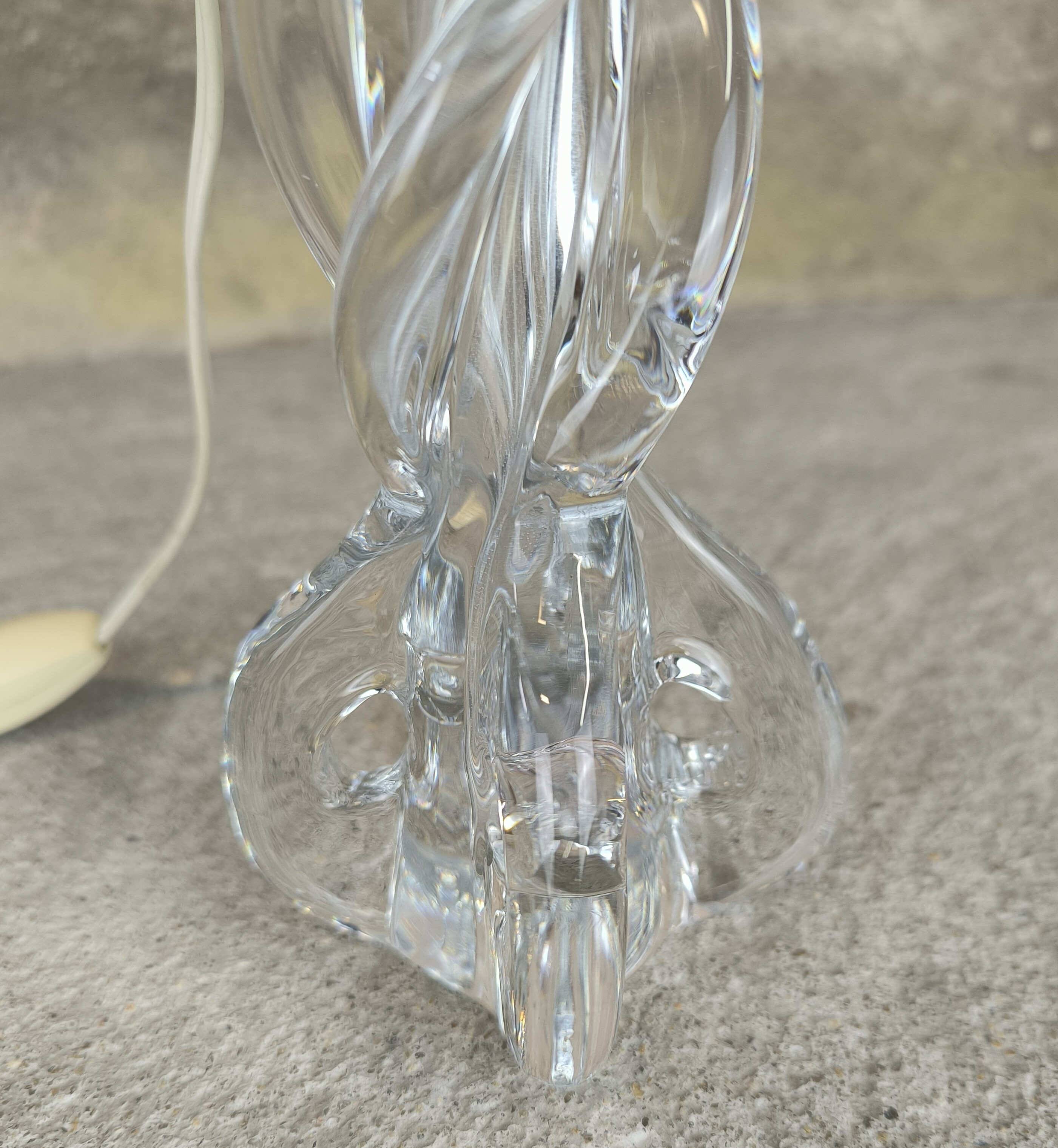 Small vintage glass table lamp