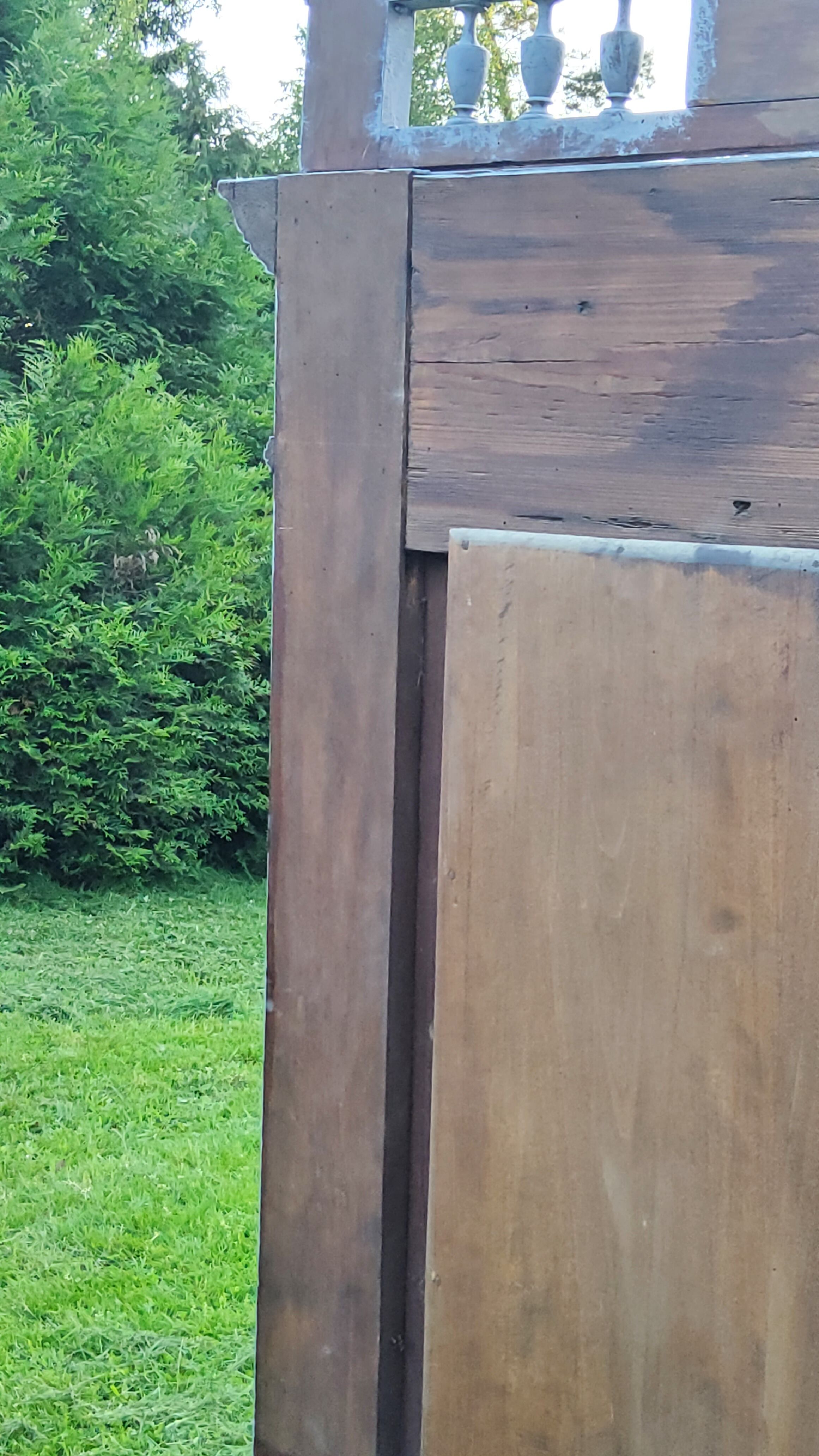 1900s coat rack patina gray mirror brass hooks