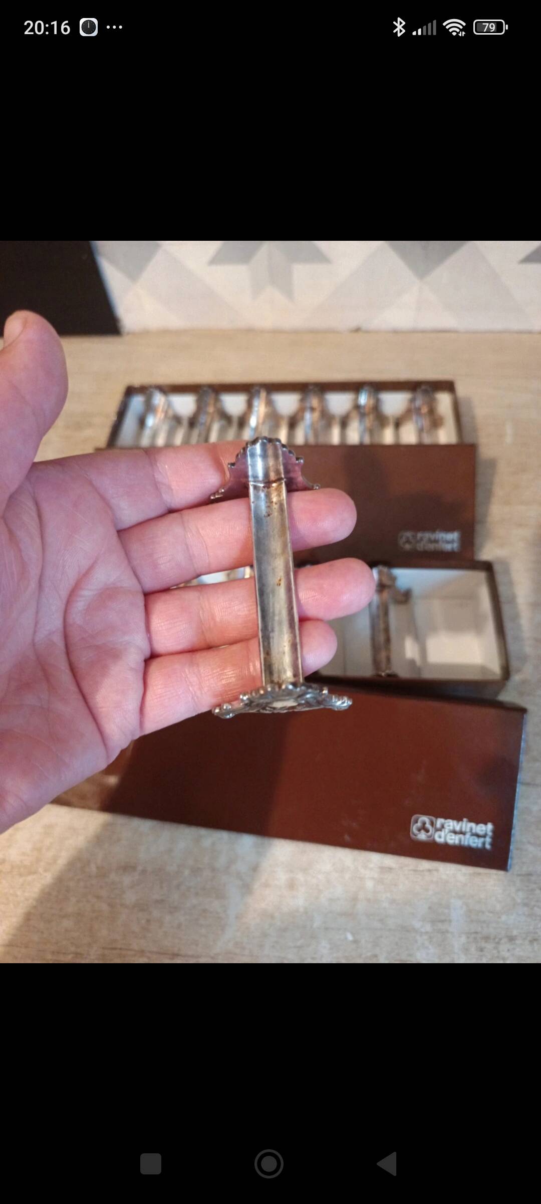 12 silver-plated metal knife rests Ravinet d'Enfert