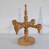 Scandinavian vintage wooden candlestick