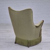 1960s, Scandinavian design, armchair in original condition, furniture velour, beech wood legs.