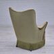 Années 1960, design scandinave, fauteuil en état d'origine, meuble velours, pieds en hêtre.