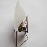 1950S leaf shaped brass and acrylic wall sconces