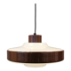 Danish space age hanging lamp, from the 80s, made of lacquered aluminum and acrylic plastic
