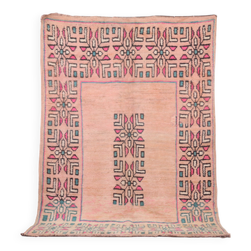 Tapis marocain vintage rose 176 x 259 cm - Tapis berbère fait main - Tapis en laine