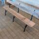 Antique garden bench with cast iron legs