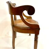 Antique office chair Louis Philippe sitting cannée
