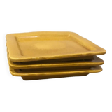 3 small decorative yellow plates