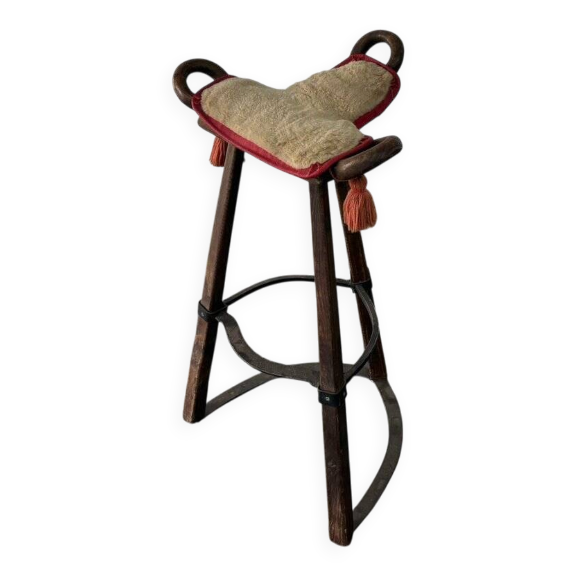 Vintage Brutalist Marbella stool by Sergio Rodrigues, 1970s