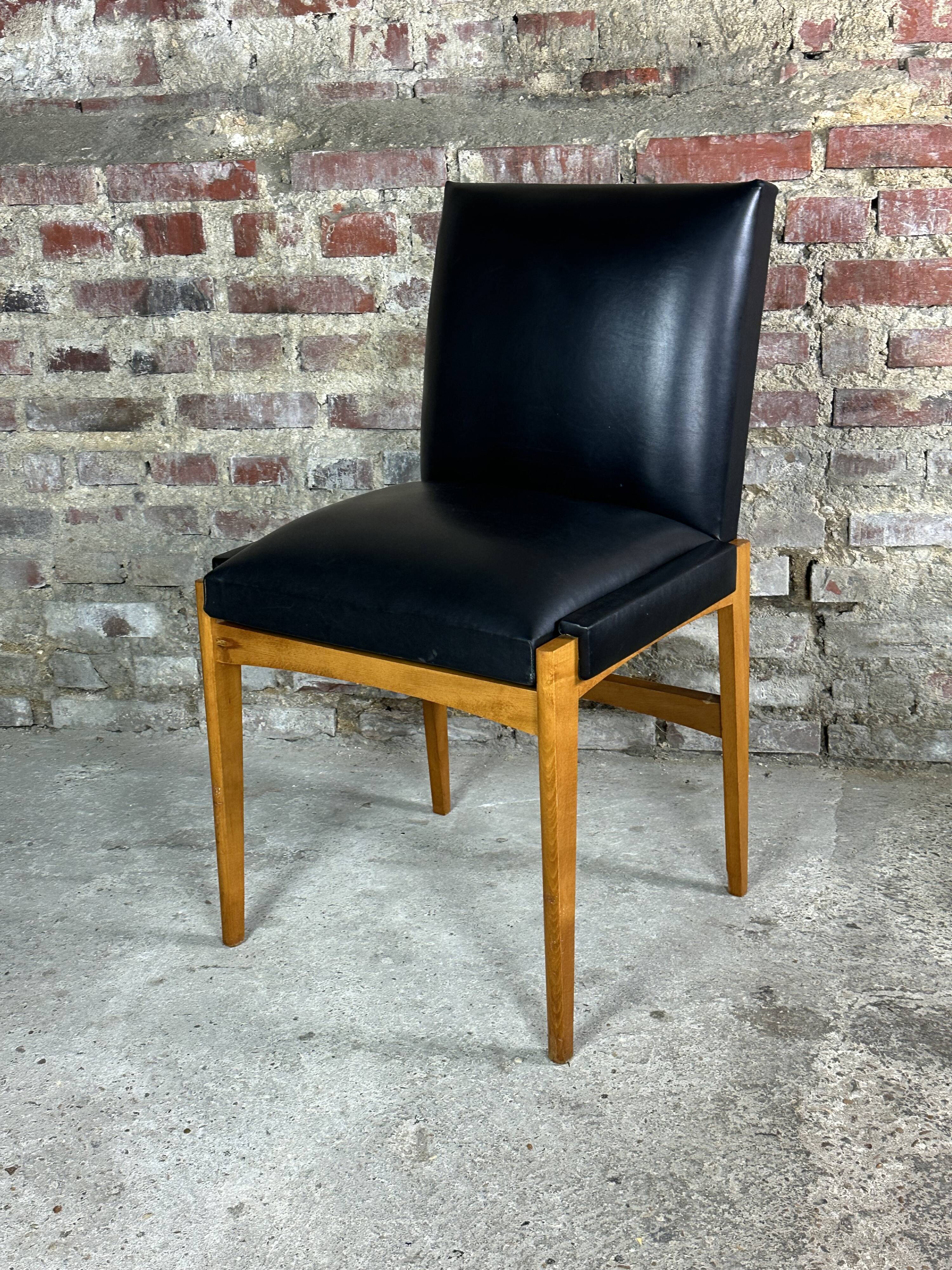 Armchair with vintage system 1950 in wood and imitation