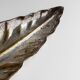 Large vintage bowl in the shape of a leaf in silver metal with gold details - Mid-Century design Italy 1970s